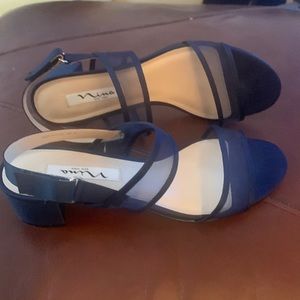 Nina New York Navy Sheer Strap Sandals